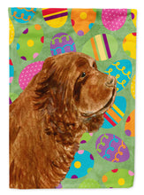 Load image into Gallery viewer, Sussex Spaniel Easter Eggtravaganza Flag Canvas House Size
