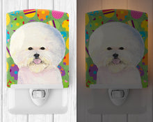 Load image into Gallery viewer, Bichon Frise Easter Eggtravaganza Ceramic Night Light SS4871CNL