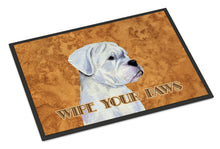 Load image into Gallery viewer, White Boxer Wipe your Paws Doormat - 24x36 Decorative Floor Mat – Indoor/Outdoor Rug with Artistic Flair SS4887JMAT