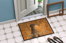 Load image into Gallery viewer, Chocolate Natural Eared Doberman Wipe your Paws Doormat - 24x36 Decorative Floor Mat – Indoor/Outdoor Rug with Artistic Flair