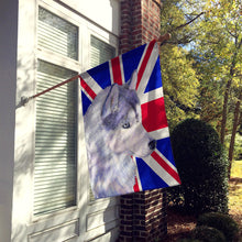 Load image into Gallery viewer, Siberian Husky with English Union Jack British Flag Flag Canvas House Size SS4906CHF