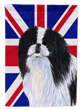 Load image into Gallery viewer, Japanese Chin with English Union Jack British Flag Flag Canvas House Size SS4909CHF