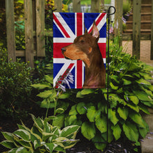 Load image into Gallery viewer, Doberman with English Union Jack British Flag Garden Flag - Outdoor Decorative Yard Flag SS4910GF