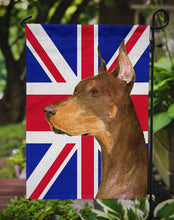 Load image into Gallery viewer, Doberman with English Union Jack British Flag Garden Flag - Outdoor Decorative Yard Flag SS4910GF