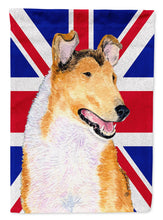 Load image into Gallery viewer, Collie Smooth with English Union Jack British Flag Garden Flag – Decorative Outdoor Yard Flag SS4912GF