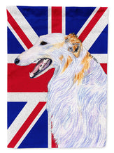 Load image into Gallery viewer, Borzoi with English Union Jack British Flag Garden Flag - Outdoor Decorative Yard Flag SS4917GF