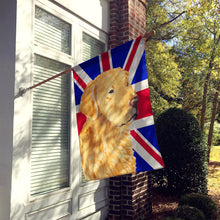 Load image into Gallery viewer, Golden Retriever with English Union Jack British Flag Flag Canvas House Size SS4918CHF