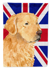 Load image into Gallery viewer, Golden Retriever with English Union Jack British Flag Flag Canvas House Size SS4918CHF
