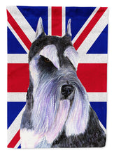 Load image into Gallery viewer, Schnauzer with English Union Jack British Flag Flag Canvas House Size SS4919CHF