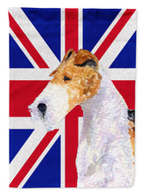 Load image into Gallery viewer, Fox Terrier with English Union Jack British Flag Flag Canvas House Size SS4920CHF
