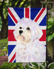 Load image into Gallery viewer, Maltese with English Union Jack British Flag Garden Flag - Outdoor Decorative Yard Flag