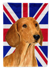 Load image into Gallery viewer, Dachshund with English Union Jack British Flag Flag Canvas House Size SS4929CHF