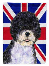 Load image into Gallery viewer, Portuguese Water Dog with English Union Jack British Flag Flag Canvas House Size SS4932CHF