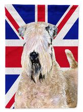 Load image into Gallery viewer, Wheaten Terrier Soft Coated with English Union Jack British Flag Flag Canvas House Size SS4935CHF