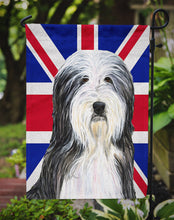 Load image into Gallery viewer, Bearded Collie with English Union Jack British Flag Garden Flag - Outdoor Decorative Yard Flag