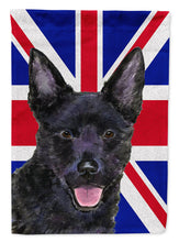 Load image into Gallery viewer, Australian Kelpie with English Union Jack British Flag Flag Canvas House Size SS4940CHF