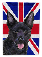 Load image into Gallery viewer, Australian Kelpie with English Union Jack British Flag Garden Flag – Decorative Outdoor Yard Flag SS4940GF