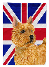 Load image into Gallery viewer, Norwich Terrier with English Union Jack British Flag Garden Flag - Outdoor Decorative Yard Flag SS4941GF