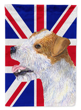 Load image into Gallery viewer, Jack Russell Terrier with English Union Jack British Flag Garden Flag - Outdoor Decorative Yard Flag SS4946GF