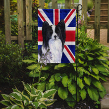 Load image into Gallery viewer, Papillon with English Union Jack British Flag Garden Flag - Outdoor Decorative Yard Flag