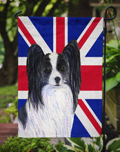 Load image into Gallery viewer, Papillon with English Union Jack British Flag Garden Flag - Outdoor Decorative Yard Flag