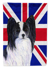 Load image into Gallery viewer, Papillon with English Union Jack British Flag Garden Flag - Outdoor Decorative Yard Flag