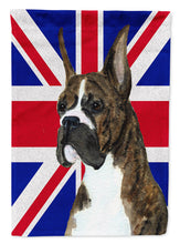 Load image into Gallery viewer, Boxer with English Union Jack British Flag Flag Canvas House Size SS4950CHF