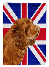 Load image into Gallery viewer, Sussex Spaniel with English Union Jack British Flag Flag Canvas House Size SS4952CHF