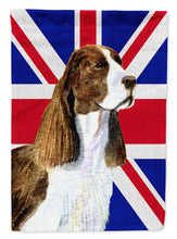 Load image into Gallery viewer, Springer Spaniel with English Union Jack British Flag Garden Flag – Decorative Outdoor Yard Flag SS4955GF