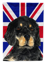 Load image into Gallery viewer, Gordon Setter with English Union Jack British Flag Flag Canvas House Size SS4957CHF