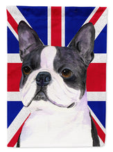 Load image into Gallery viewer, Boston Terrier with English Union Jack British Flag Flag Canvas House Size SS4958CHF