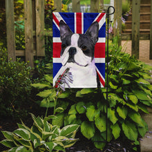 Load image into Gallery viewer, Boston Terrier with English Union Jack British Flag Garden Flag - Outdoor Decorative Yard Flag