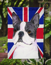 Load image into Gallery viewer, Boston Terrier with English Union Jack British Flag Garden Flag - Outdoor Decorative Yard Flag
