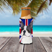 Load image into Gallery viewer, Boston Terrier with English Union Jack British Flag Slim Can Hugger – Fun &amp; Functional Drink Coolers SS4958MUK
