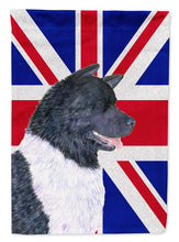 Load image into Gallery viewer, Akita with English Union Jack British Flag Flag Canvas House Size SS4963CHF