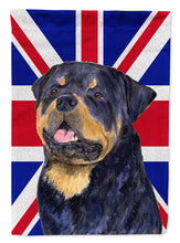 Load image into Gallery viewer, Rottweiler with English Union Jack British Flag Garden Flag – Decorative Outdoor Yard Flag SS4966GF