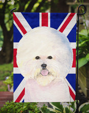 Load image into Gallery viewer, Bichon Frise with English Union Jack British Flag Garden Flag – Decorative Outdoor Yard Flag SS4968GF