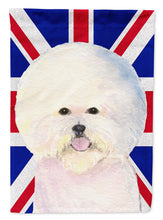 Load image into Gallery viewer, Bichon Frise with English Union Jack British Flag Garden Flag – Decorative Outdoor Yard Flag SS4968GF