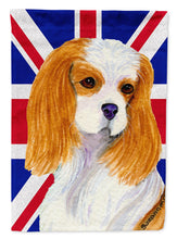 Load image into Gallery viewer, Cavalier Spaniel with English Union Jack British Flag Garden Flag – Decorative Outdoor Yard Flag SS4969GF