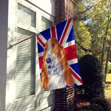 Load image into Gallery viewer, Basset Hound with English Union Jack British Flag Flag Canvas House Size SS4970CHF