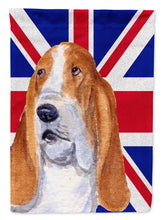 Load image into Gallery viewer, Basset Hound with English Union Jack British Flag Flag Canvas House Size SS4970CHF