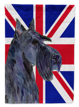 Load image into Gallery viewer, Scottish Terrier with English Union Jack British Flag Garden Flag - Outdoor Decorative Yard Flag