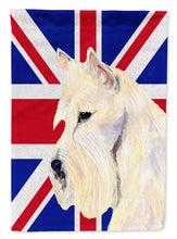Load image into Gallery viewer, Scottish Terrier Wheaten with English Union Jack British Flag Flag Canvas House Size SS4972CHF