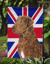 Load image into Gallery viewer, Curly Coated Retriever with English Union Jack British Flag Garden Flag – Decorative Outdoor Yard Flag SS4973GF