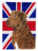 Load image into Gallery viewer, Curly Coated Retriever with English Union Jack British Flag Garden Flag – Decorative Outdoor Yard Flag SS4973GF