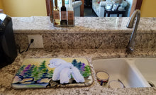 Load image into Gallery viewer, Bichon Frise Dish Drying Mat – Absorbent, Artistic Kitchen Essentials SS8010DDM