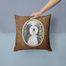 Load image into Gallery viewer, Bearded Collie Throw Pillow - 14x14 Decorative Pillow – Art for Your Home &amp; Patio