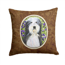 Load image into Gallery viewer, Bearded Collie Throw Pillow - 14x14 Decorative Pillow – Art for Your Home &amp; Patio