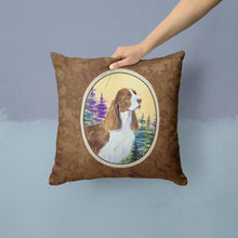 Load image into Gallery viewer, Springer Spaniel Throw Pillow - 14x14 Decorative Pillow – Art for Your Home &amp; Patio
