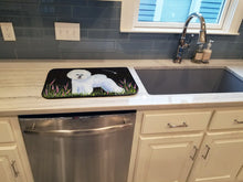 Load image into Gallery viewer, Bichon Frise Dish Drying Mat – Absorbent, Artistic Kitchen Essentials SS8143DDM
